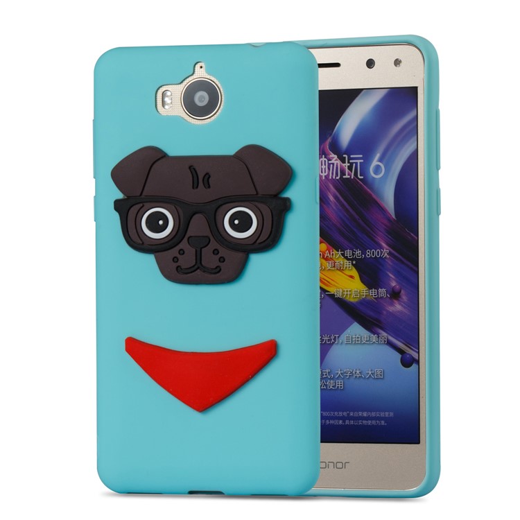 Cute 3D Puppy TPU Mobile Cover for Huawei Y6 (2017) / Y5 (2017) - Baby Blue-5
