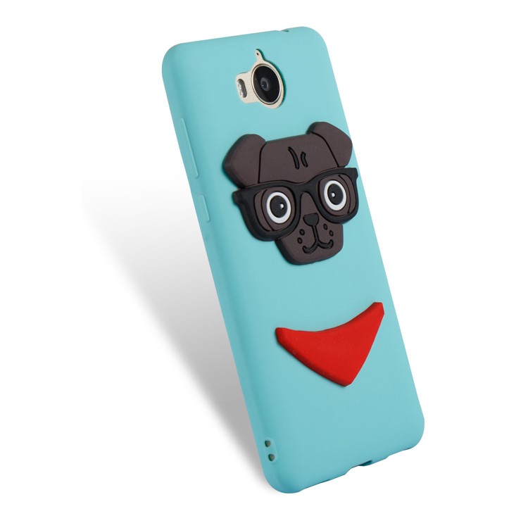Cute 3D Puppy TPU Mobile Cover for Huawei Y6 (2017) / Y5 (2017) - Baby Blue-6