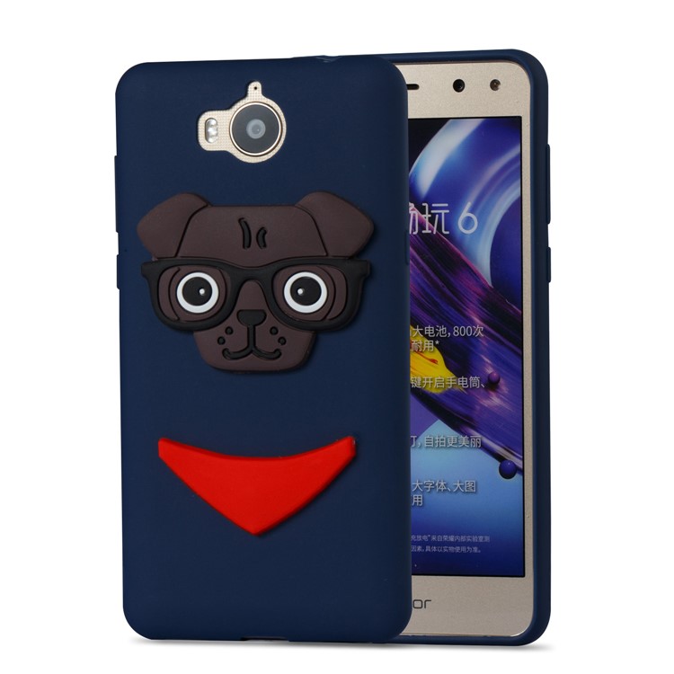 Cute 3D Puppy TPU Back Cover Shell for Huawei Y6 (2017) / Y5 (2017) - Dark Blue-5
