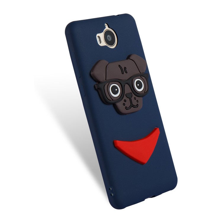 Cute 3D Puppy TPU Back Cover Shell for Huawei Y6 (2017) / Y5 (2017) - Dark Blue-6