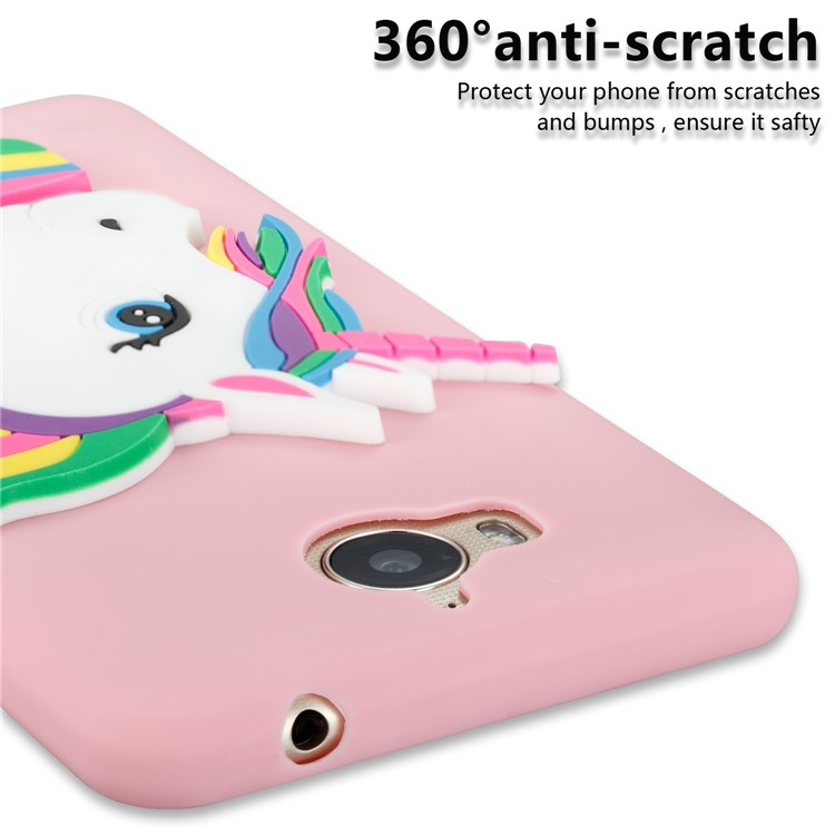 Lovely 3D Unicorn Soft TPU Phone Case for Huawei Y6 (2017)/Y5 (2017) - Pink-2