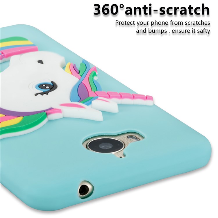 Lovely 3D Unicorn Soft TPU Mobile Cover for Huawei Y6 (2017)/Y5 (2017) - Baby Blue-2
