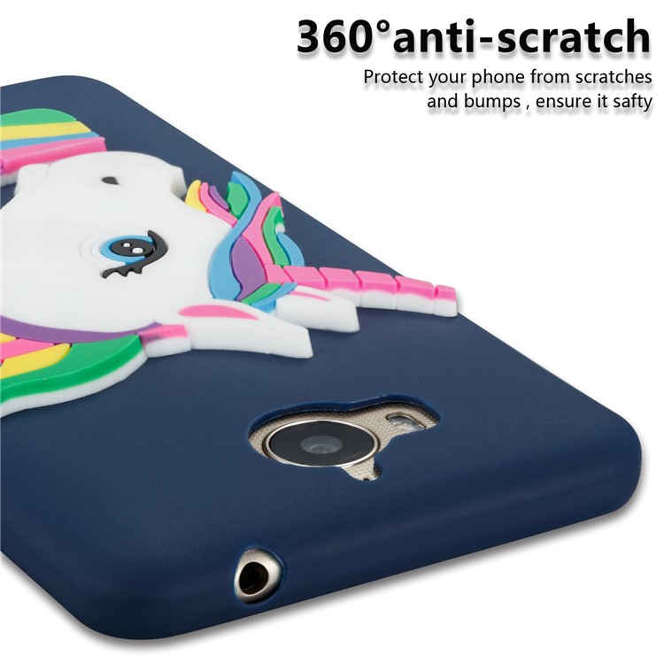 Lovely 3D Unicorn Soft TPU Protective Shell for Huawei Y6 (2017)/Y5 (2017) - Dark Blue-2