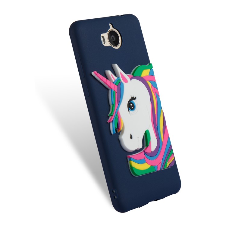 Lovely 3D Unicorn Soft TPU Protective Shell for Huawei Y6 (2017)/Y5 (2017) - Dark Blue-6