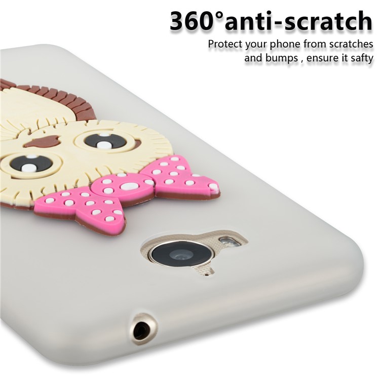 Cute 3D Female Owl Pattern TPU Soft Phone Shell for Huawei Y6 (2017)/Y5 (2017) - White-2