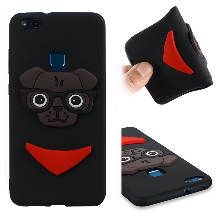 Lovely 3D Dog Pattern TPU Case for Huawei P10 Lite - Black-1