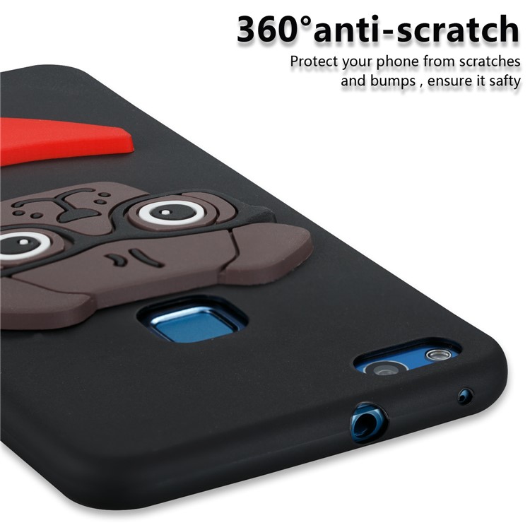 Lovely 3D Dog Pattern TPU Case for Huawei P10 Lite - Black-2