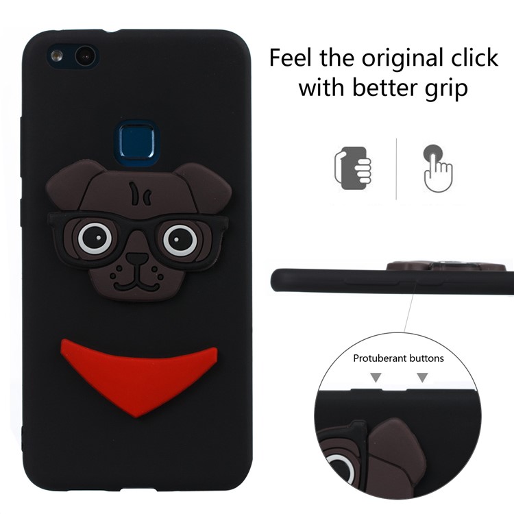Lovely 3D Dog Pattern TPU Case for Huawei P10 Lite - Black-3