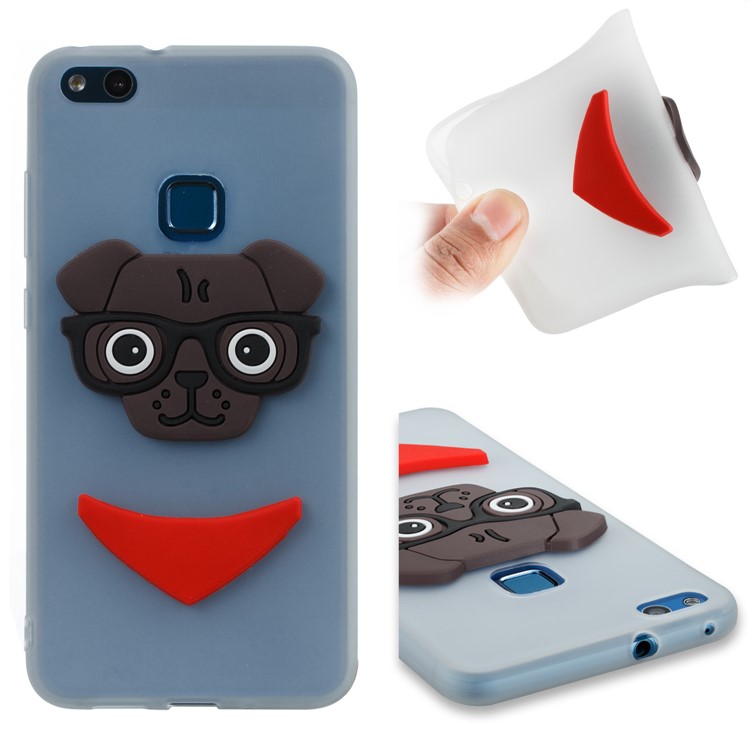 Lovely 3D Dog Pattern TPU Back Case for Huawei P10 Lite - White-1