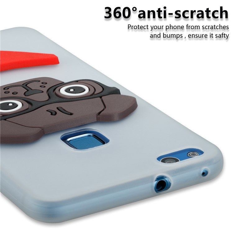 Lovely 3D Dog Pattern TPU Back Case for Huawei P10 Lite - White-2