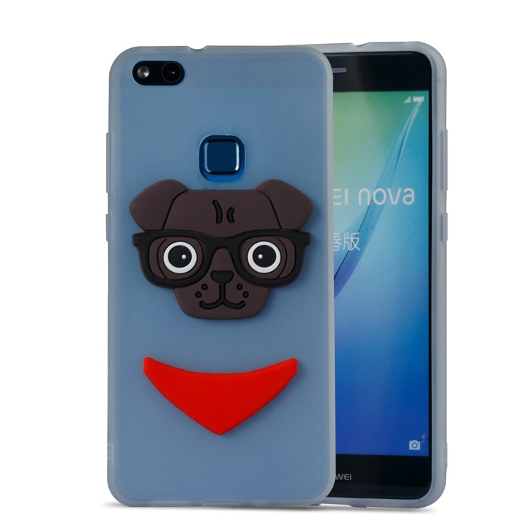 Lovely 3D Dog Pattern TPU Back Case for Huawei P10 Lite - White-5
