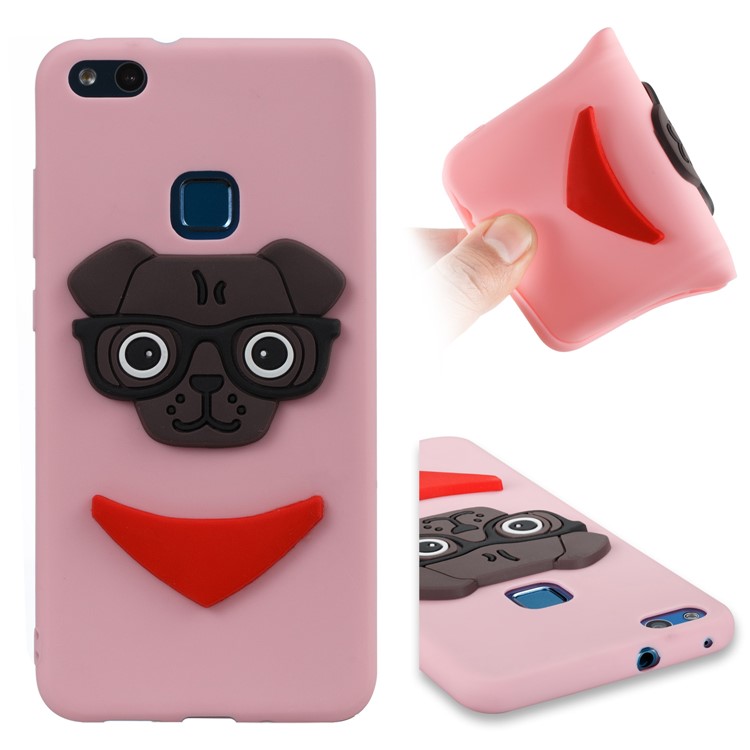 Lovely 3D Dog Pattern TPU Phone Shell Case for Huawei P10 Lite - Pink-1