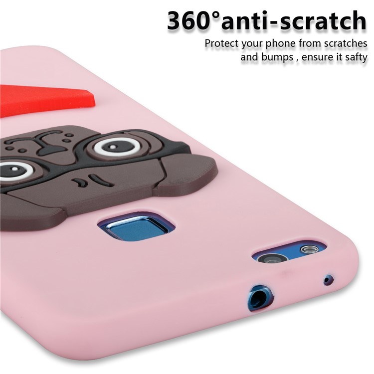Lovely 3D Dog Pattern TPU Phone Shell Case for Huawei P10 Lite - Pink-2