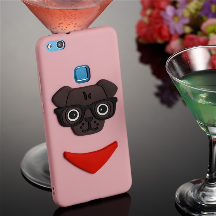 Lovely 3D Dog Pattern TPU Phone Shell Case for Huawei P10 Lite - Pink-4