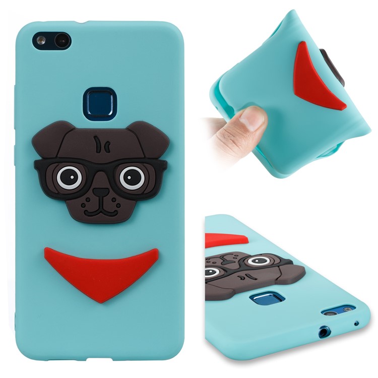 Lovely 3D Dog Pattern TPU Cover Case for Huawei P10 Lite - Baby Blue-1