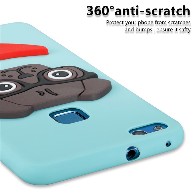 Lovely 3D Dog Pattern TPU Cover Case for Huawei P10 Lite - Baby Blue-2