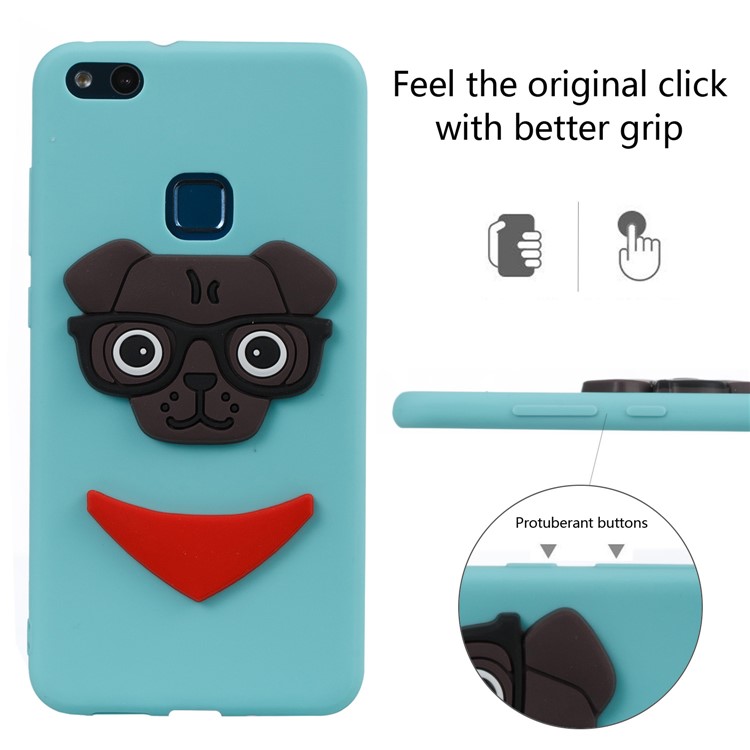 Lovely 3D Dog Pattern TPU Cover Case for Huawei P10 Lite - Baby Blue-3