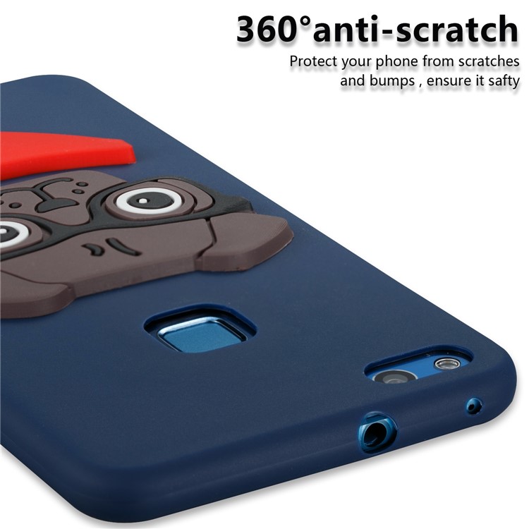 Lovely 3D Dog Pattern TPU Soft Case for Huawei P10 Lite - Dark Blue-2