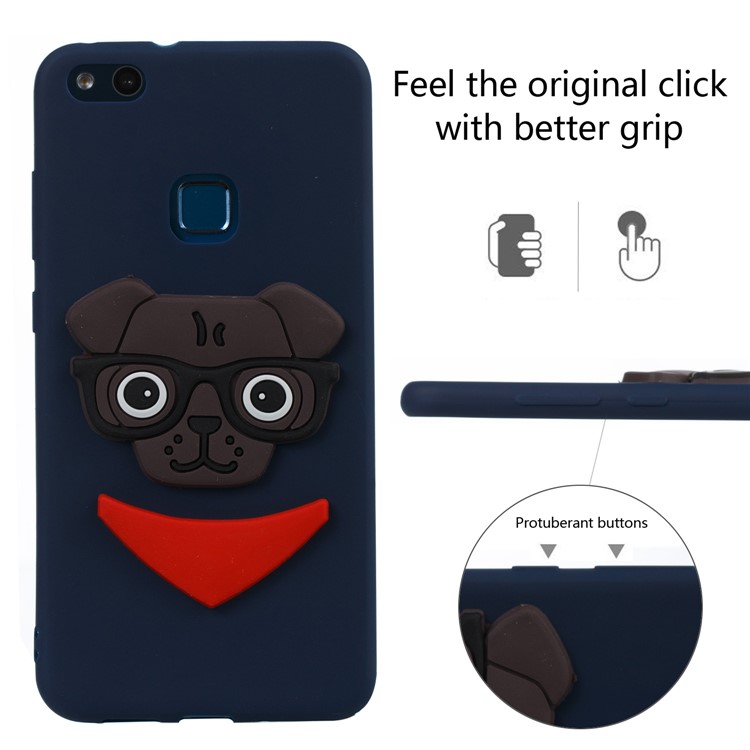 Lovely 3D Dog Pattern TPU Soft Case for Huawei P10 Lite - Dark Blue-3