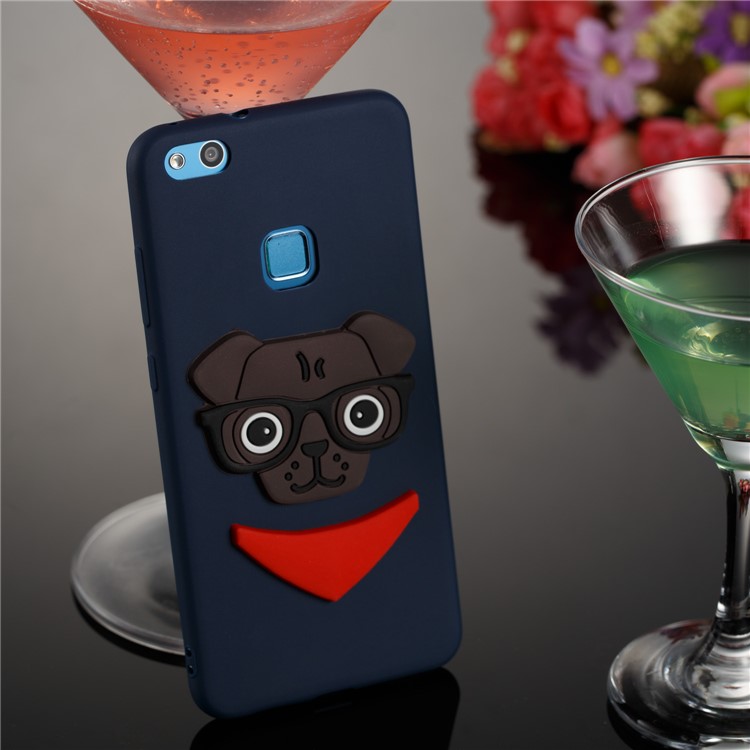 Lovely 3D Dog Pattern TPU Soft Case for Huawei P10 Lite - Dark Blue-4