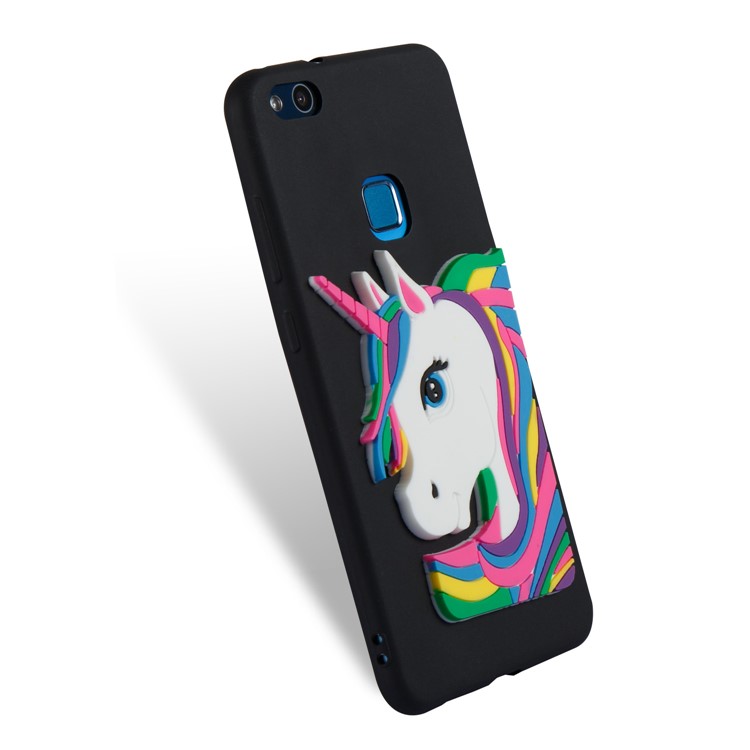 Lovely 3D Unicorn Soft TPU Cover for Huawei P10 Lite - Black-3