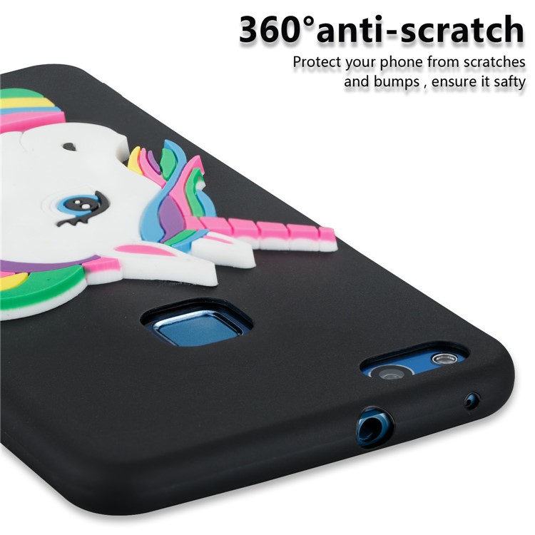 Lovely 3D Unicorn Soft TPU Cover for Huawei P10 Lite - Black-4
