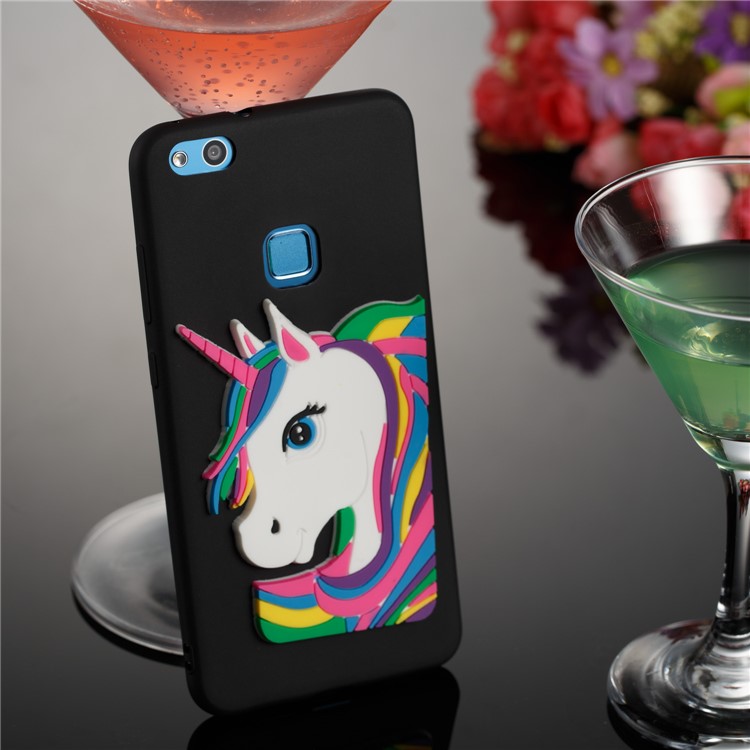 Lovely 3D Unicorn Soft TPU Cover for Huawei P10 Lite - Black-6