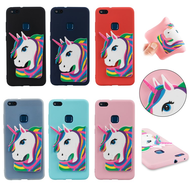 Lovely 3D Unicorn Soft TPU Cover for Huawei P10 Lite - Black-7