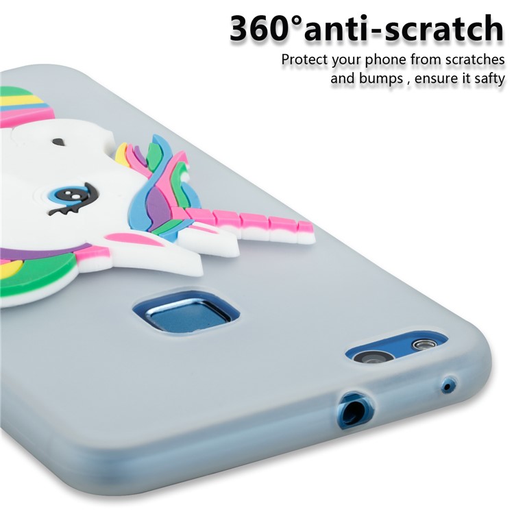 Lovely 3D Unicorn Soft TPU Case for Huawei P10 Lite - White-2