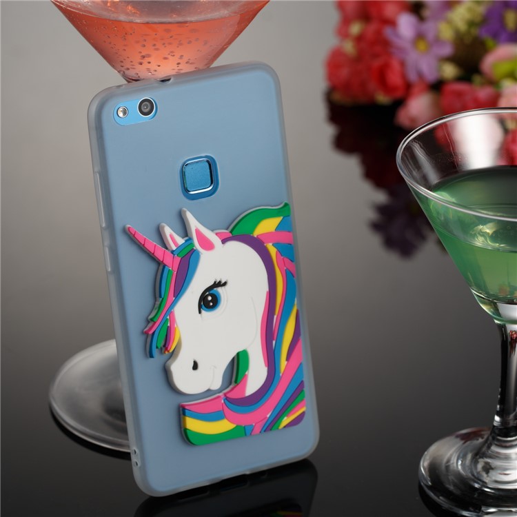 Lovely 3D Unicorn Soft TPU Case for Huawei P10 Lite - White-4