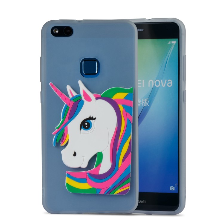 Lovely 3D Unicorn Soft TPU Case for Huawei P10 Lite - White-5