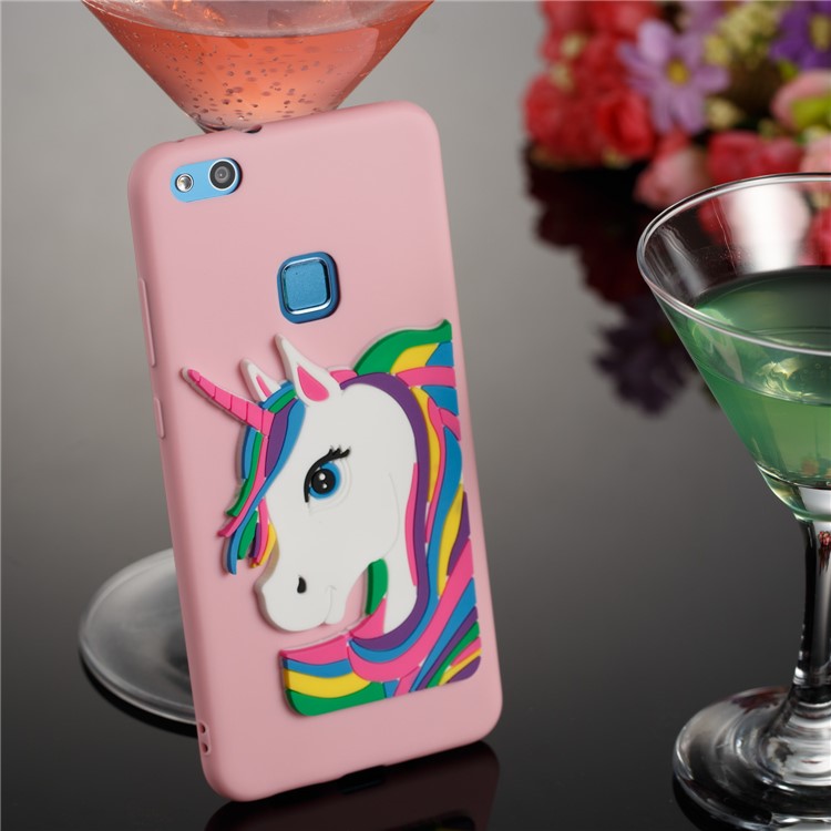 Lovely 3D Unicorn Soft TPU Back Casing for Huawei P10 Lite - Pink-4