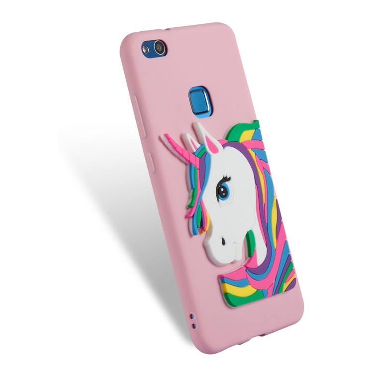 Lovely 3D Unicorn Soft TPU Back Casing for Huawei P10 Lite - Pink-6
