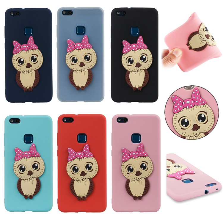 Cute 3D Female Owl Pattern TPU Soft Phone Case for Huawei P10 Lite - Black-7