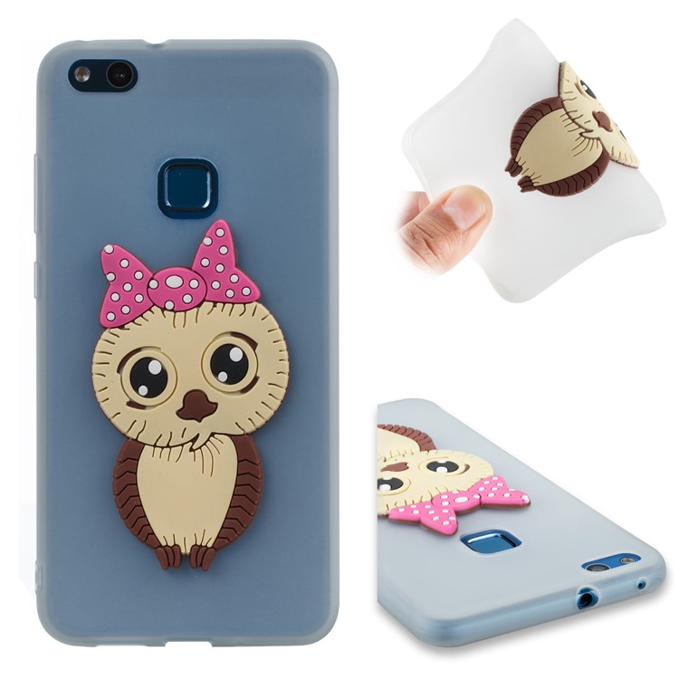 Cute 3D Female Owl Pattern TPU Flexible Casing for Huawei P10 Lite - White-1