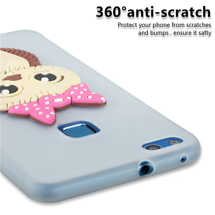 Cute 3D Female Owl Pattern TPU Flexible Casing for Huawei P10 Lite - White-2
