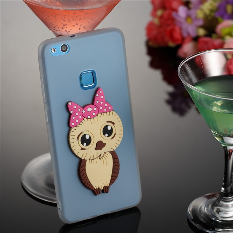 Cute 3D Female Owl Pattern TPU Flexible Casing for Huawei P10 Lite - White-3