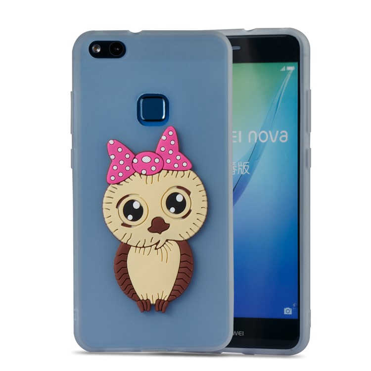 Cute 3D Female Owl Pattern TPU Flexible Casing for Huawei P10 Lite - White-4
