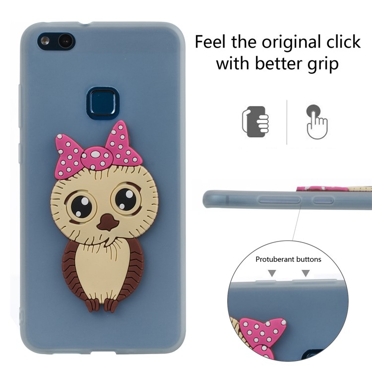 Cute 3D Female Owl Pattern TPU Flexible Casing for Huawei P10 Lite - White-6