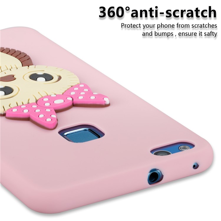 Cute 3D Female Owl Pattern TPU Soft Mobile Case Accessory for Huawei P10 Lite - Pink-2