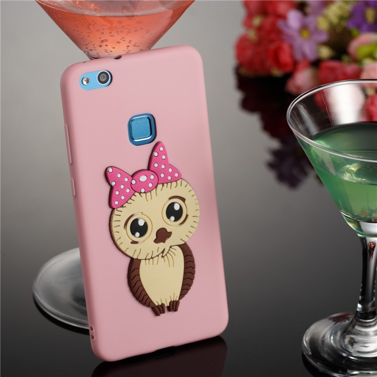 Cute 3D Female Owl Pattern TPU Soft Mobile Case Accessory for Huawei P10 Lite - Pink-4