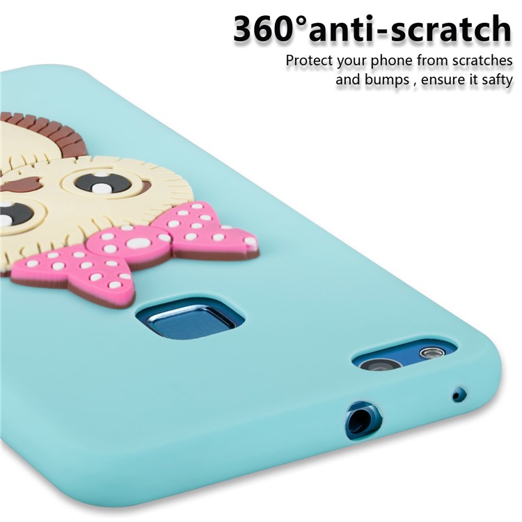 Cute 3D Female Owl Pattern TPU Soft Protective Phone Casing for Huawei P10 Lite - Baby Blue-2