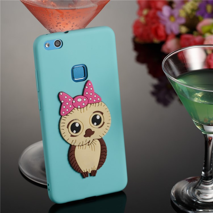 Cute 3D Female Owl Pattern TPU Soft Protective Phone Casing for Huawei P10 Lite - Baby Blue-4