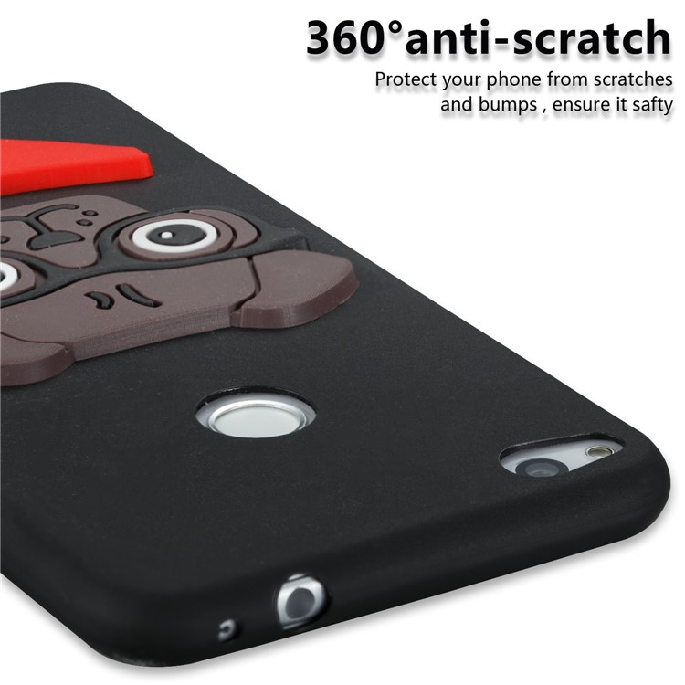 Lovely 3D Puppy TPU Back Case for Huawei P8 Lite (2017) / Honor 8 Lite - Black-2