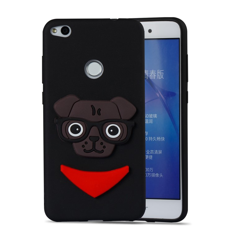 Lovely 3D Puppy TPU Back Case for Huawei P8 Lite (2017) / Honor 8 Lite - Black-5