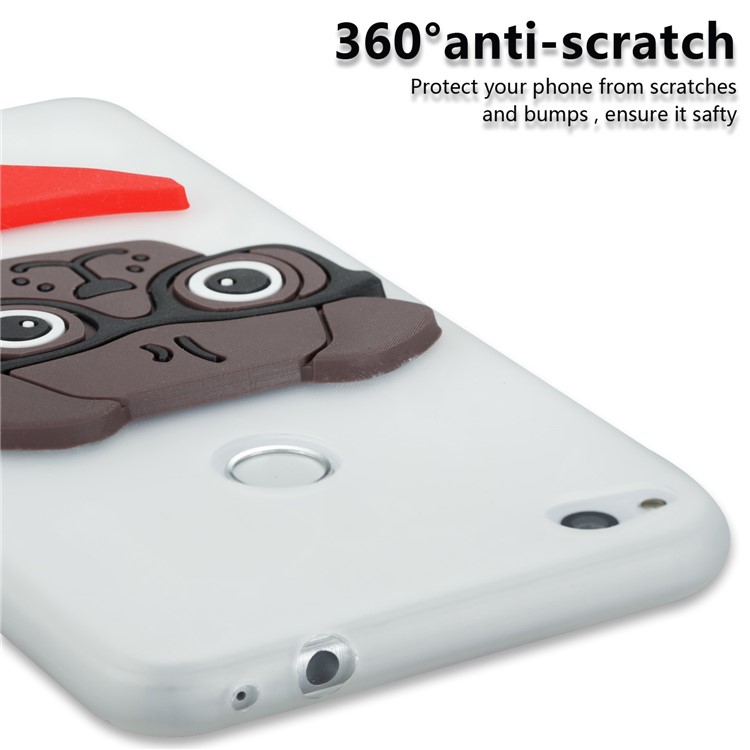 Lovely 3D Puppy TPU Back Cover for Huawei P8 Lite (2017) / Honor 8 Lite - White-2