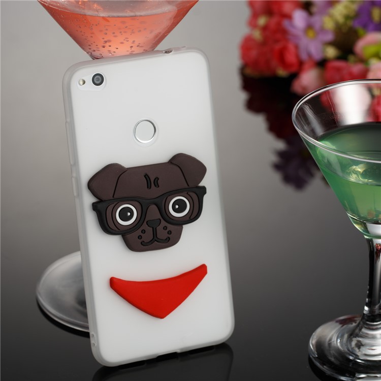 Lovely 3D Puppy TPU Back Cover for Huawei P8 Lite (2017) / Honor 8 Lite - White-4