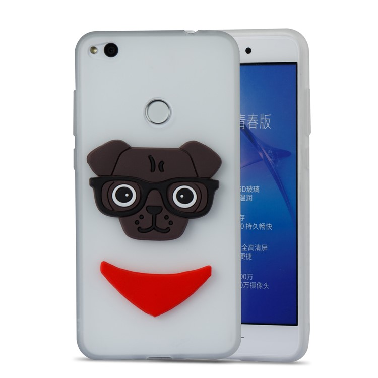 Lovely 3D Puppy TPU Back Cover for Huawei P8 Lite (2017) / Honor 8 Lite - White-5