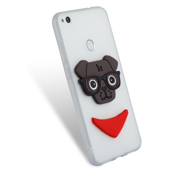 Lovely 3D Puppy TPU Back Cover for Huawei P8 Lite (2017) / Honor 8 Lite - White-6