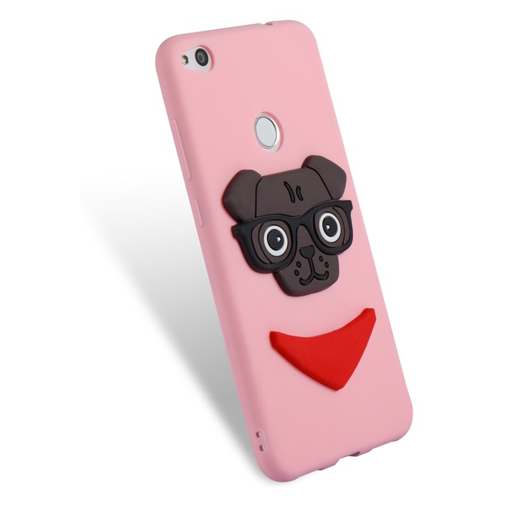 Lovely 3D Puppy TPU Phone Case for Huawei P8 Lite (2017) / Honor 8 Lite - Pink-6